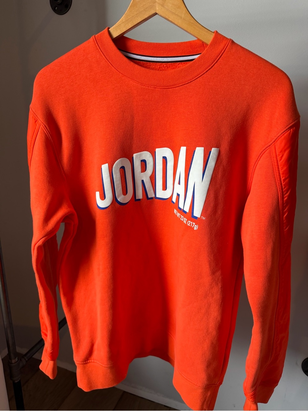 Jordan Men's Crewneck Sweatshirt in Bright Orange with White Logo